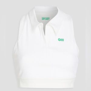 solid & striped ribbed stretch sports bra tennis